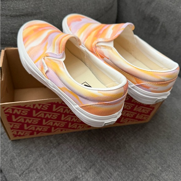 Vans Classic Slip On Festival Dream Canvas Multi Shoes Pink Orange Womens 8.5 - Picture 3 of 7